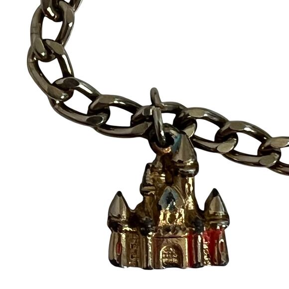 Vintage Disneyland Childs Charm Bracelet Mickey Donald Tinker Bell Castle 1950s - Picture 3 of 13